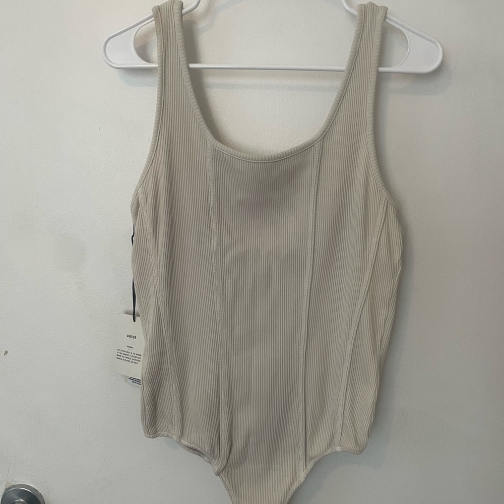 Agolde Tan Bodysuit One Piece Minimalist Design